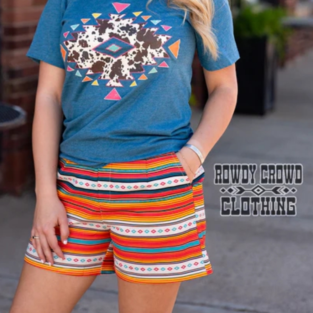 Serape Print Shorts